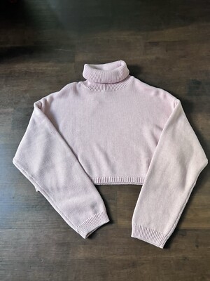 Mango Casual Women Oversized Wool Blend Turtleneck Sweater Size M New