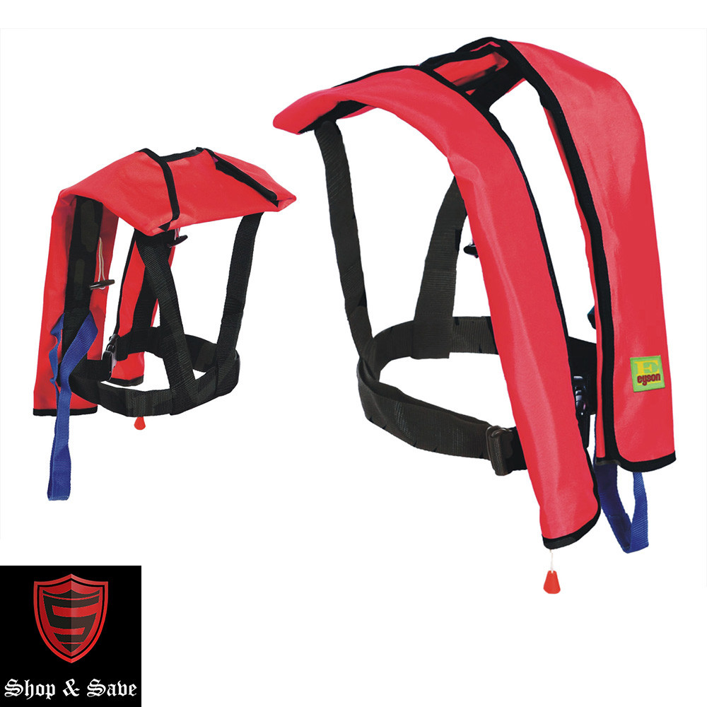 Manual Inflatable Life Jacket Vest For Adults - Up To 330 Lbs, 150N Buoyancy, USCG/CE Approved