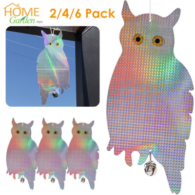 Fake Owl Decoy Scare Bird Deterrent Hanging Reflective Repellent Device House