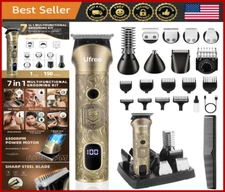 Men's 7-in-1 Beard Trimmer Kit: Cordless Razor, Hair Clippers, Grooming Set