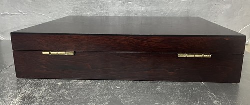 Reed & Barton Eureka Silverware Wood Storage Flatware Chest Dark Wood - Picture 5 of 10