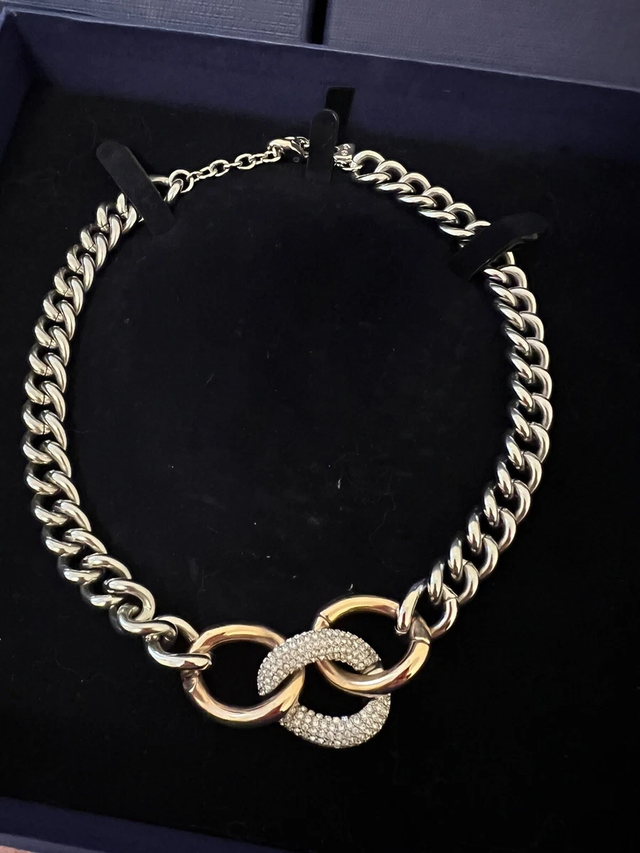 Swarovski Bound Necklace Crystal Silver Gold Choker 38cm eBay