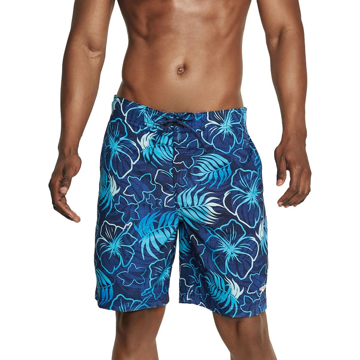 Мужские плавки Speedo Mens Blue Boardshort с 4-полосной эластичной пляжной одеждой, M BHFO 5747