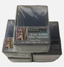 (5) Ultra Pro 3" X 4" Thick Toploader 75 pt Lot Sealed 125 Toploaders Total