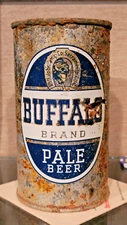 1941 BLUE BUFFALO 1-SIDED FLAT TOP BEER CAN SACRAMENTO CALIFORNIA IRTP SHORT RUN