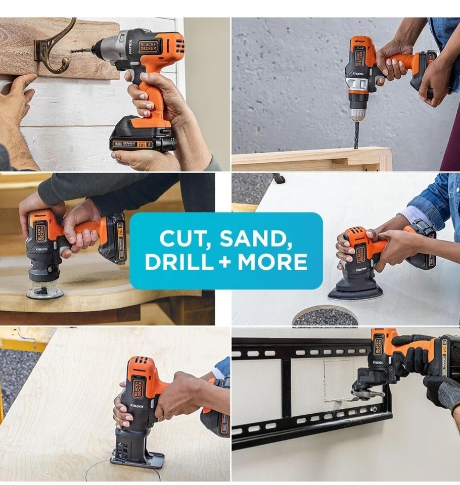 BLACK+DECKER 20V MAX MATRIX Drill, Power Tool Combo Kit, 6-Tool Set, Cordless... - Image 3 of 4