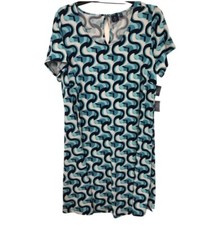 NWT KAARI DRESS SZ 1X BLUE SWIRLS