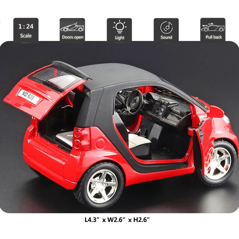 1:24 Smart ForTwo Model Car Metal Diecast Toy Vehicle Boys Toys for Kids Gifts - Image 2 of 4