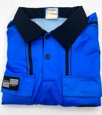 Official Sports NISOA Shirt Mens Large Blue Soccer Referee Jersey