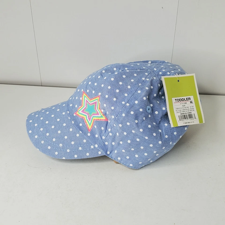 Nuevo con etiquetas Gorra de béisbol azul a lunares estrella 12-24M niño pequeño ajuste elástico nueva linda Foto 2 de 4