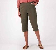 Denim  Co. EasyWear Twill Regular Relaxed Pull-On Skimmer dark Olive XL A575304