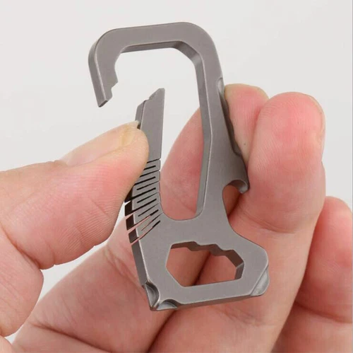 Outdoor Titan TC4 Schlüsselanhänger Karabiner Flaschenöffner Tragbar Multi EDC Werkzeug - Bild 3 von 12