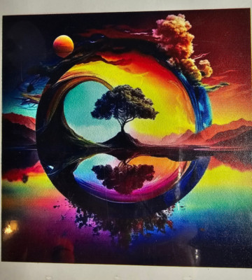 Tree of Life Wooden Jigsaw Puzzle Vivid Colors Unique Pieces Sz @ 8''x8''/20x20cm
