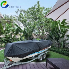 Heavy Duty  Boat Cover Trailerable Fishing V-Hull Tri-Hull Runabout Waterproof