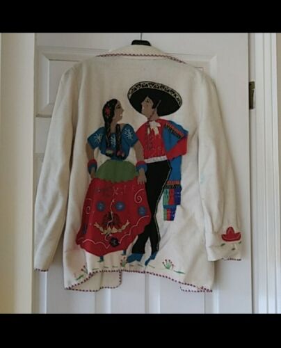 Antique Vintage 100% wool collectible Lopez Mexica
