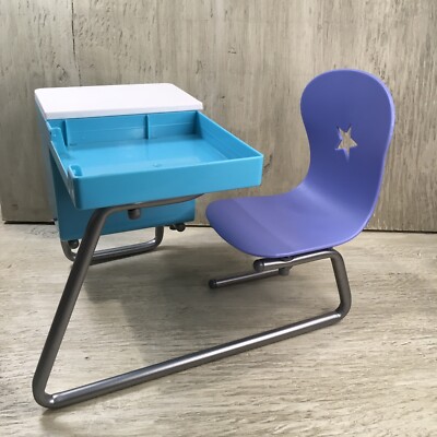 2015 American Girl School Desk Flip Top Purple Chair Back To School for 18