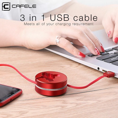 Retractable 3in1 Multi USB Charger Cable Micro Type-C For iPhone Cable Android D - Picture 6 of 18