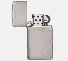 Zippo Slim Windproof Brushed Chrome Lighter, 1600,  #2