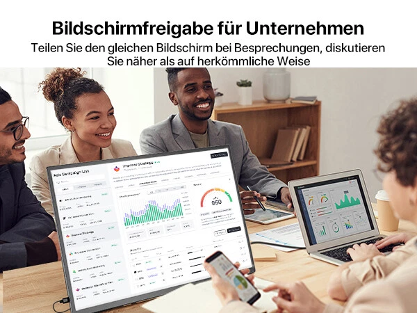 120Hz Portable Monitor, 21,5 Zoll Tragbarer Mobiler IPS Bildschirm 1080P Für PC - Bild 3 von 4