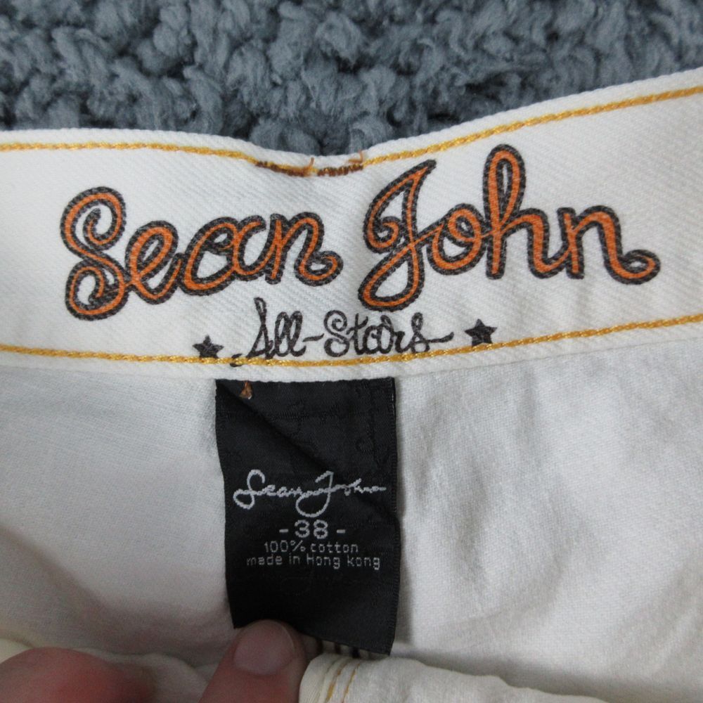 Sean John Shorts Mens 38 Off-White Denim All Star Signature