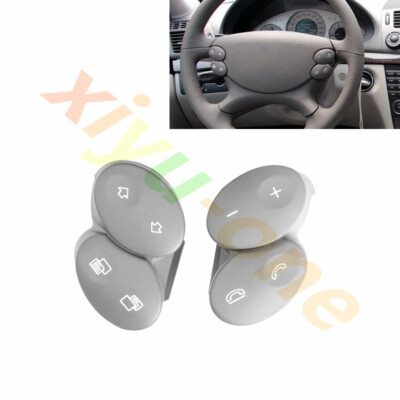 For Benz W211 W218 Light Grey Steering Wheel Multi-function Switch Button Cap