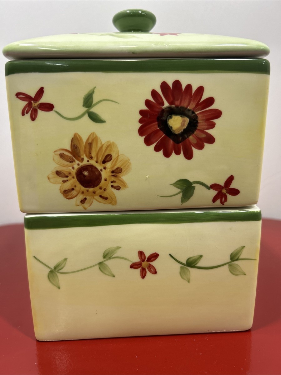 Pfaltzgraff Daybreak Canister Lid Top Bottom Nest Set Coffee/Tea