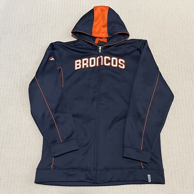 Denver Broncos Hoodie Fleece Full Zip Jacket Sweater Youth XL 18