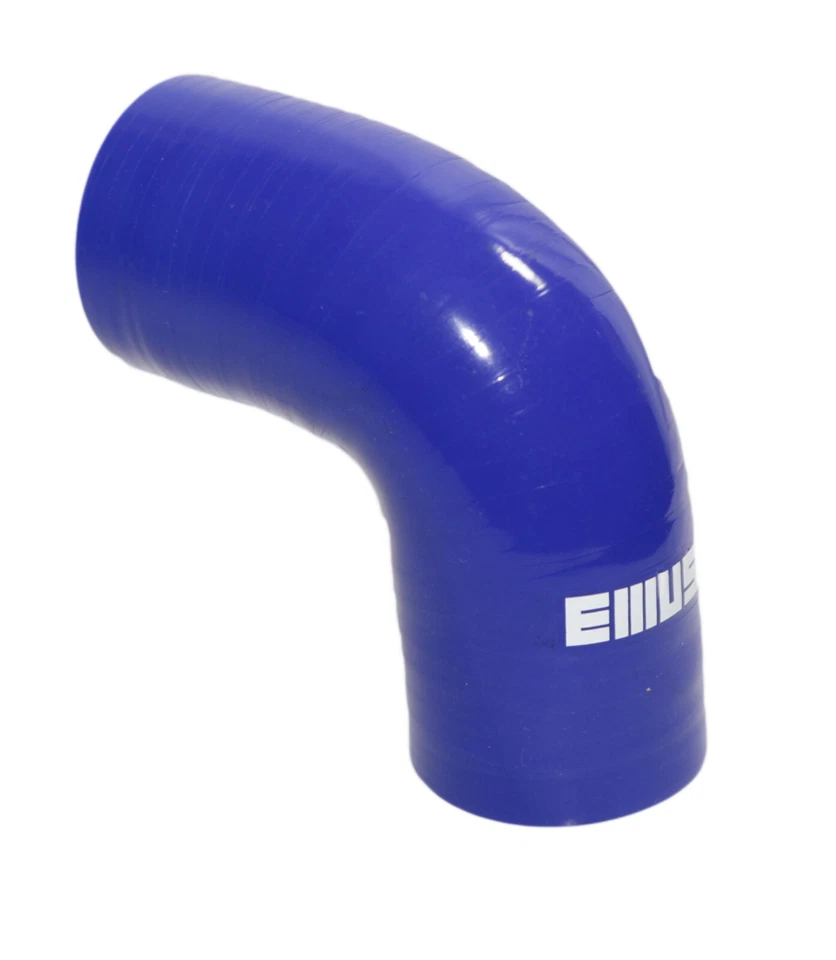 Manguera de silicona universal AZUL 4 CAPAS 1x90 grados 2,25" ID + 2x abrazadera en T de acero inoxidable Foto 4 de 4