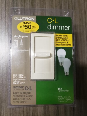 Lutron Skylark Contour Dimmer CTCL-150H-LA Light Almond NEW Factory Sealed