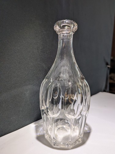 ANTIGUA BARRA DE CRISTAL CORTE TRASERO JARRA BOTELLA JARRA SIN TAPÓN 8 1/2" #1A - Imagen 2 de 12