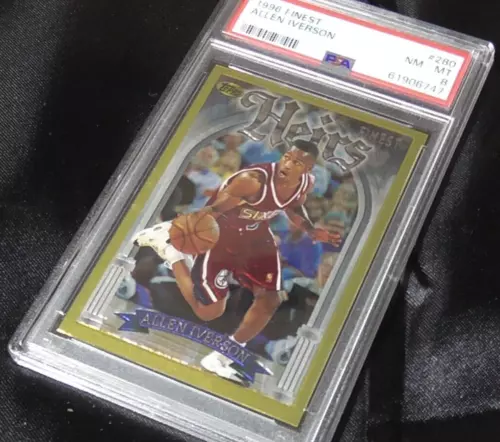 1996 TOPPS FINEST GOLD HEIRS #280 ALLEN IVERSON PSA 8 RARE ROOKIE RC