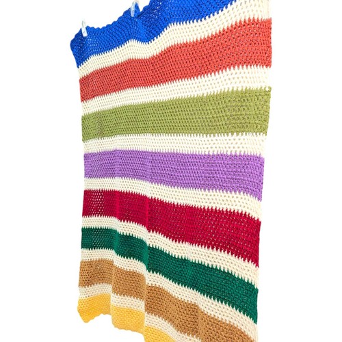 Colorful STRIPES Afghan Knit Crochet Throw Decorative Baby Multipurpose - Picture 2 of 9