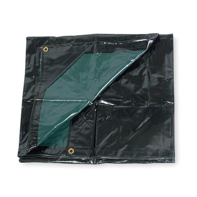 GRAINGER APPROVED 2ZJ58 Tarp, Black/Green, 9.5 ft L, 9.33 ft W 2ZJ58