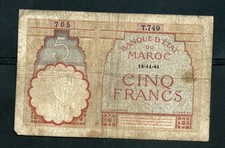 Morocco (P23Ab) 5 Francs 1941