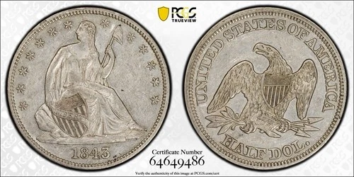 New Listing1843 Seated Liberty Half Dollar PCGS AU50
