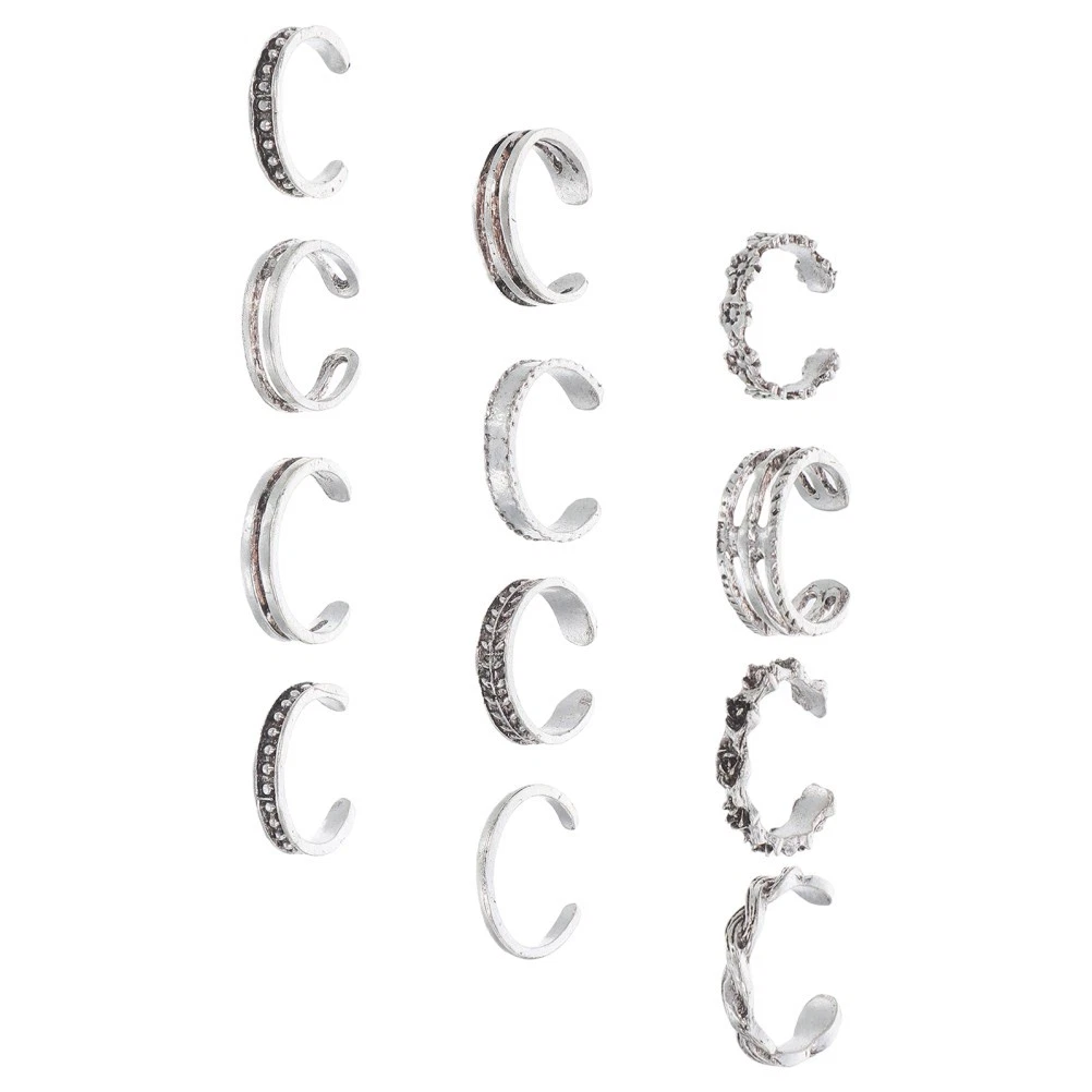 12 Pcs Verstellbare Ringe Massenringe Fußschmuck Damen Zehenringe