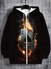 Featuring Ace of Spades Design 3D All Over Print Hoodie Zip