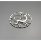 Art Deco Sterling Silver Gazelle Brooch Pin Antique Vtg Figural Animal Jewelry
