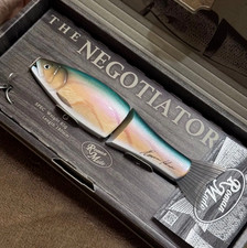 Roman Made Negotiator Natural Wood Emerald Blue Big Bait Lure NEW in Box Japan