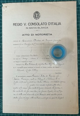 Rare Royal Letter V. Consolato d Italia in BAHIA BLANCA of 1932