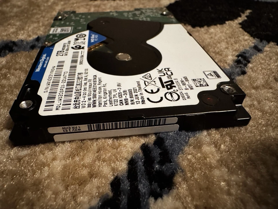 WD Blue 2TB Mobile Hard Disk Drive - 5400 RPM SATA 6 Gb/s 128MB Cache 2.5 Inc - Image 2 of 3