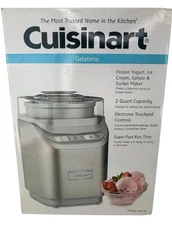 Cuisinart ICE-70 Ice Cream Maker Gelato Frozen Yogurt 2 Quart NEW IN BOX