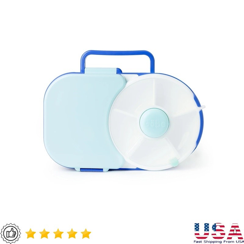 Bento Lunch Box for Kids with Snack Spinner 6 Compartments Travel School Container