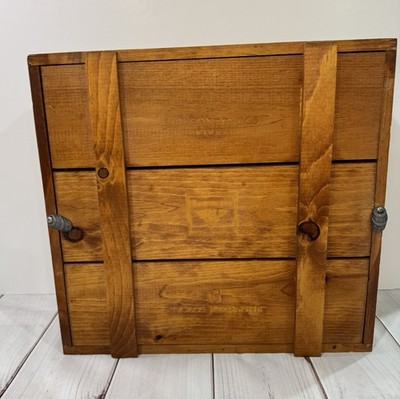 Jackson & Triggs INNISKILLIN 4 Bottle Wooden Wine Box Crate Hinged Sides BAR