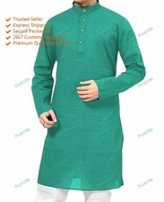 Solid Indian Clothes Fashion Shirt Mens Short Kurta Cotton Indian Dress