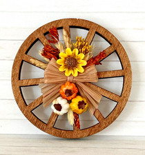 Miniatur 1:12 Puppenhaus Wagenrad Herbst Zubehör Deko Dekoration