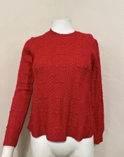 The Loft Red Cable Knit Sweater Womens Size Xs New With Tags