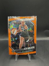 2025 Panini Prizm WNBA A'ja Wilson #76 Orange Cracked Ice Prizm Las Vegas Aces