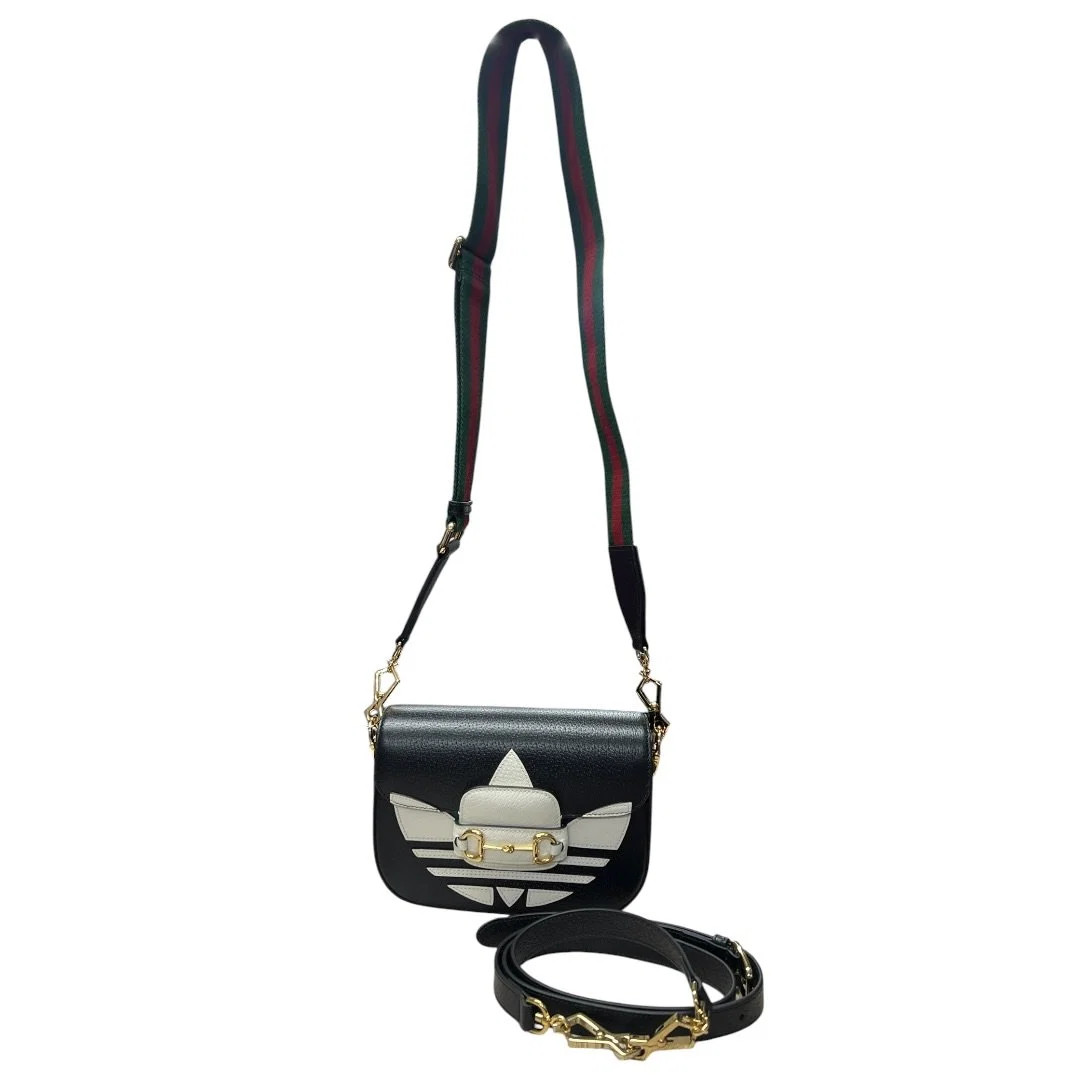 GUCCI Leather Adidas x Gucci Horsebit 1955 Shoulder Bag Shoulder Bag Black