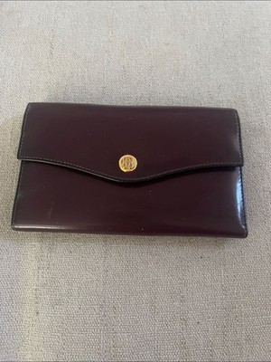 Bosca Brown Leather Wallet with Gold Logo Button